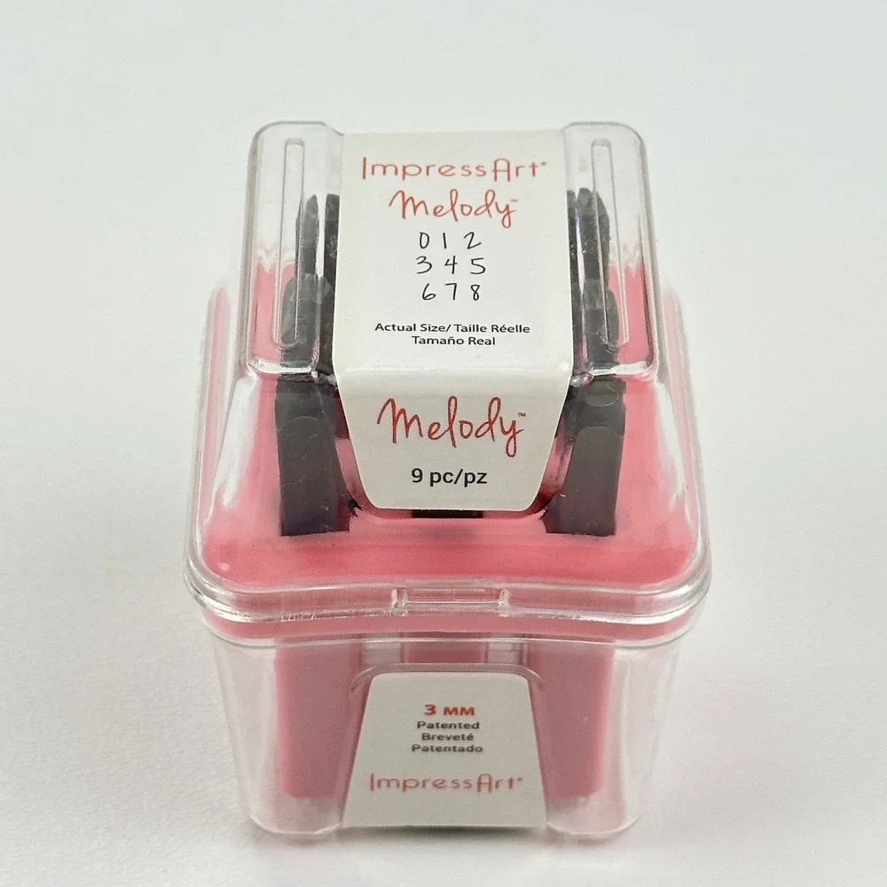 ImpressArt Melody 3mm Number Metal Stamp‎ Set 9pc SC1127AM-3mm-M